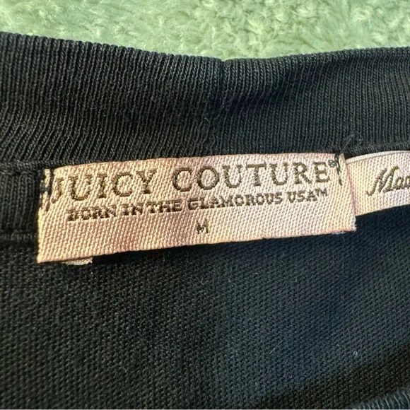 Y2K Juicy Couture Classic Black Tunic Tee - Picture 3 of 4